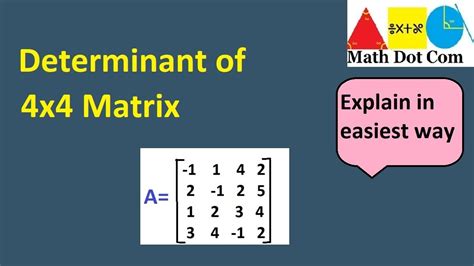 May 8, 2023 ... Determinant of 4x4 using only 2x2 determinants Why it Works. 116 views · 9 months ago ...more. Dr. Powell's Math Classes.